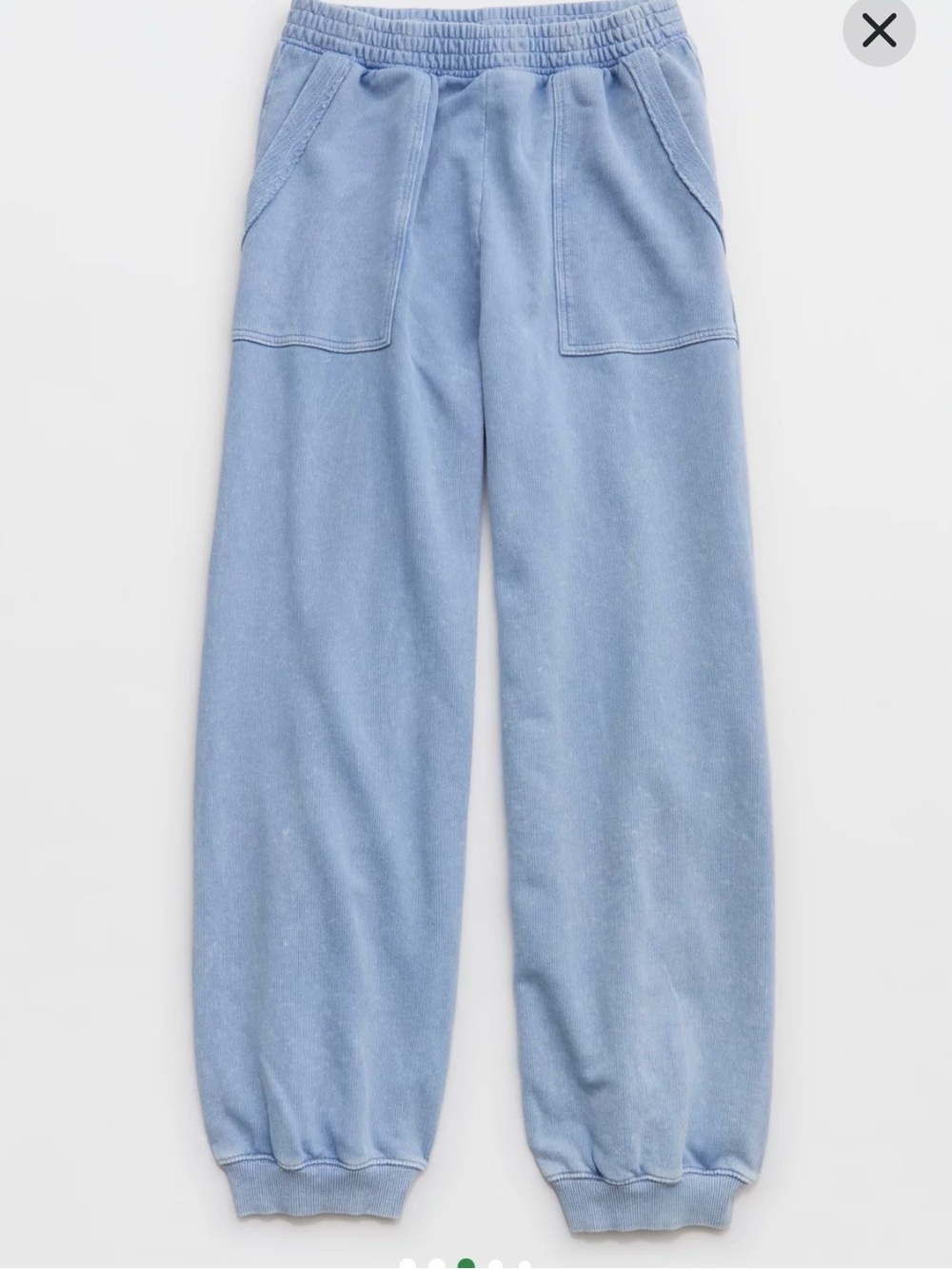 aerie Sky Blue Wide-Leg Track set Pants - Picture 2 of 7